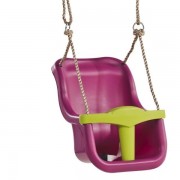 Детское кресло для подвесных качелей KBT Luxe пластик, сирень+лайм, веревка PP