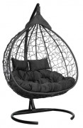 Кресло-кокон подвесное FISHT черное+черная подушка, до 180 кг ЦН