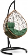 Кресло-кокон подвесное SEVILLA COMFORT горячий шоколад+зеленая подушка, до 180 кг ЦН