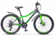Велосипед 24' хардтейл STELS NAVIGATOR-410 MD Чёрный/зелёный 2020, 21 ск., 12' V010 LU091556