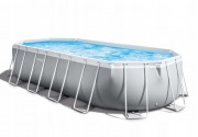 Бассейн каркасный INTEX Prism Frame 610х305x122см Oval, 18202л, фил.-насос 5678л\ч, лестн. 26798