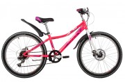 Велосипед 24' рама женская NOVATRACK ALICE диск, розовый, 6 ск., 10' 24SH6SD.ALICE.10PN21