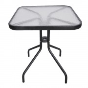 Стол к набору Сан-Ремо -2 80 х 80 см, каркас черный, столешница-стекло рифлёное  ZRTA003