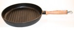 Сковорода-гриль чугунная ЭКОЛИТ 260*40 мм, с деревянной ручкой ЭК2640рд