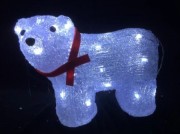 Фигура акриловая Медведь белый LED 160л, 35см, провод 5м,  IP44  XML-001-C01 0223