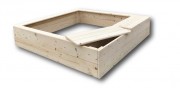 Деревянная песочница для дачи ИЗЕО 150*150 см, с ящиками для игрушек, НЕ окрашенная