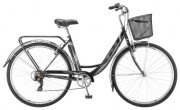 Велосипед STELS 28' дорожный, NAVIGATOR-395 черный, 7ск., 20' + корзина