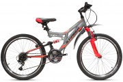 Велосипед STINGER HIGHLANDER 24' двухподвес, серый, 14' 24 SFV.HILANDER 14 GR 8 (2018)