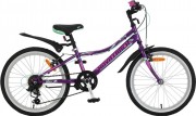 Велосипед NOVATRACK ALICE 20' хардтейл, тормоз V-brake, фиолетовый, 6 ск. 20SH 6V.ALICE.VL 8 (2018)