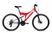 Велосипед 26' двухподвес FORWARD RAPTOR 26 2.0 disc красный\серый мат RBKW8S6Q003 (2018)