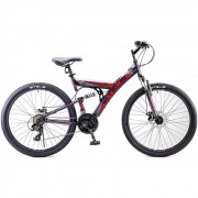 Велосипед 26' двухподвес STELS FOCUS MD диск, черный/красный 21 ск., 18'