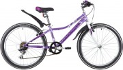 Велосипед 24' рама женская NOVATRACK ALICE тормоз V-brake, лиловый, 6 ск., 10' 24SH6SV.ALICE.10LC20 (2020)