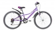 Велосипед 24' рама женская NOVATRACK ALICE тормоз V-brake, лиловый, 6 ск., 12' 24SH6SV.ALICE.12LC20 (2020)