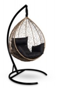 Кресло-кокон подвесное SEVILLA горячий шоколад+черная подушка