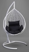 Кресло-кокон подвесное SEVILLA белое+черная подушка