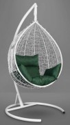 Кресло-кокон подвесное SEVILLA белое+зеленая подушка