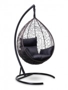 Кресло-кокон подвесное SEVILLA коричневое+черная подушка