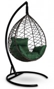 Кресло-кокон подвесное ALICANTE коричневое+зеленая подушка