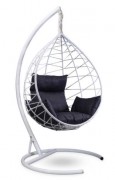 Кресло-кокон подвесное ALICANTE белое+черная подушка
