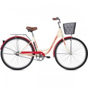 Велосипед 28' дорожный, рама женская FOXX Vintage бежевый + передняя корзина 28SHU.VINTAGE.BE0