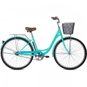 Велосипед 28' дорожный, рама женская FOXX Vintage зеленый + передняя корзина 28SHU.VINTAGE.GN0
