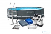 Бассейн каркасный INTEX 549*132см Ultra Frame Pool ФИЛЬТР-НАСОС, ЛЕСТНИЦА, ТЕНТ, ПОДСТИЛКА 26330