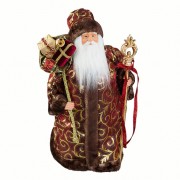 Дед Мороз Holiday Classics в бордово-золотой бархатной шубе 45 см SD4596