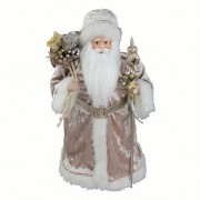 Дед Мороз Holiday Classics в кремовой бархатной шубе 45 см SD4595
