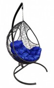 Кресло-кокон подвесное FERROL черное+синяя подушка