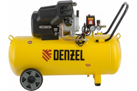 Компрессор воздушный DENZEL DKV 2200/100 Х-PRO 2,2 кВт, 400 л/мин, 100 л  58079