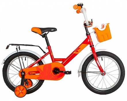 Велосипед 16' NOVATRACK MAPLE красный + передн. корзиной 164MAPLE.RD22