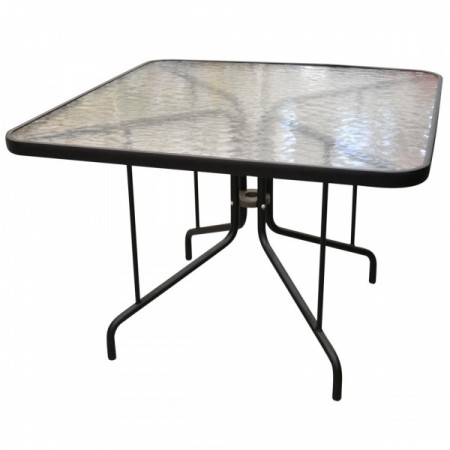 Стол к набору Сан-Ремо -2 100 х 100 см, каркас черный, столешница прозрачная  ZRTA3433