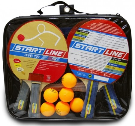 Набор для настольного тенниса START LINE 4 ракетки-Level 200+6 мяч.-Club Select+сетка с креп  61-453