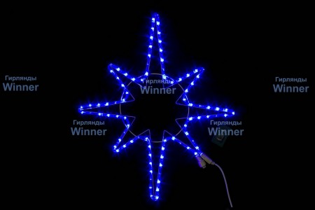 Звезда полярная WN LED дюралайт, 72см, синяя, мерцающая, соед., IP 65 9901-72B