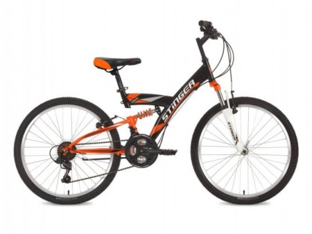 Велосипед STINGER BANZAI 24' двухподвес черый, 14' 24 SFV. BANZAI. 14 BK 8 (2018)
