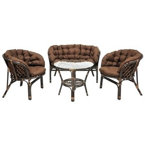 Комплект мебели Багама (стол+2 кресела+диван с подушкой твил) 03/10Б(S)