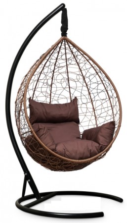 Кресло-кокон подвесное SEVILLA горячий шоколад+коричневая подушка