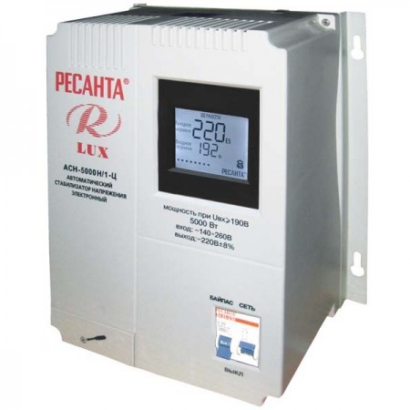 Стабилизатор напряжения РЕСАНТА АСН-5 000Н/1-Ц Lux 63/6/16