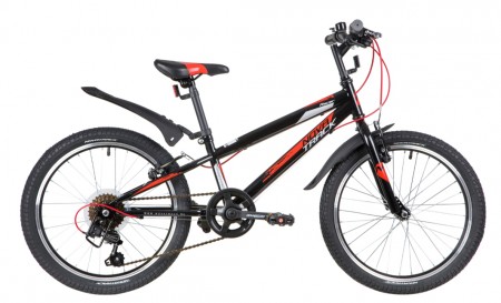 Велосипед 20' хардтейл NOVATRACK RACER тормоз V-brake, черный, 6 ск. 20 SH 6V.RACER.BK 20 (2020)