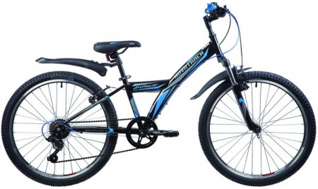 Велосипед 24' хардтейл NOVATRACK RACER тормоз V-brake, черный, 6 ск., 10' 24 SH 6V.RACER.10 BK 20 (2020)