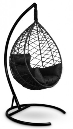 Кресло-кокон подвесное ALICANTE черное+черная подушка