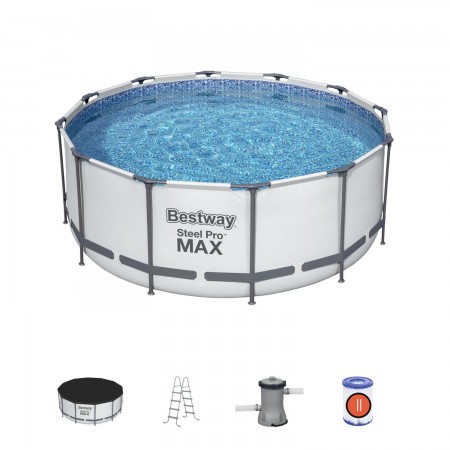 Бассейн каркасный Bestway 56420 (56088) SteelPro 366*122см ФИЛЬТР-НАСОС, ЛЕСТНИЦА, ТЕНТ