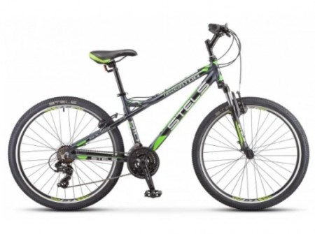 Велосипед 26' хардтейл, рама алюминий STELS NAVIGATOR-610 V т-сер./зеленый, 21ск., 16', K010 (2019)