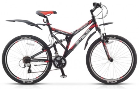Велосипед 24' двухподвес STELS Challenger V чёрный/красный, 21 ск., 16' Z010 (2020)