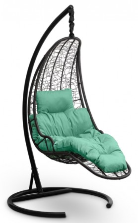 Кресло-кокон подвесное LUNA горячий шоколад+бирюзовая подушка, до 180 кг ЦН