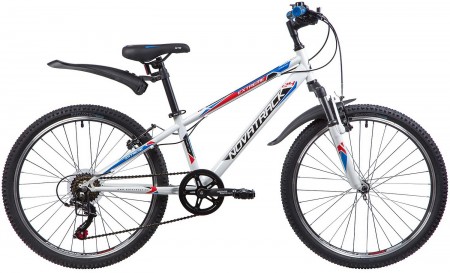 Велосипед 24' NOVATRACK EXTREME белый, 6 ск., 12' V-brake 24SH6SV.EXTREME.12WT9 (2019)