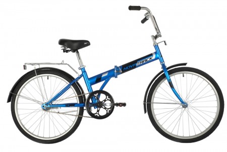 Велосипед 24' складной NOVATRACK синий, тормоз ножной, багажник, крылья 24NFTG1.BL21 (2021) Бесплатная сборка
