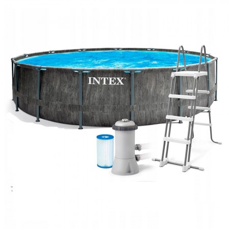 Бассейн каркасный INTEX 457х122см (фильтр-насос 3,8 м3/ч, лестница, подстилка, тент) 26742