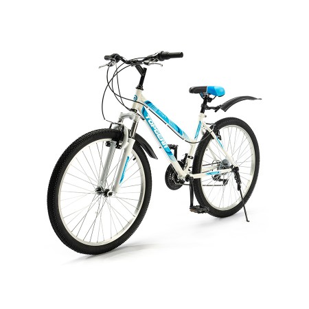 Велосипед 26' хардтейл TOPGEAR Style 21 ск, V-brake, крылья белый/синий 16' ВН26431К